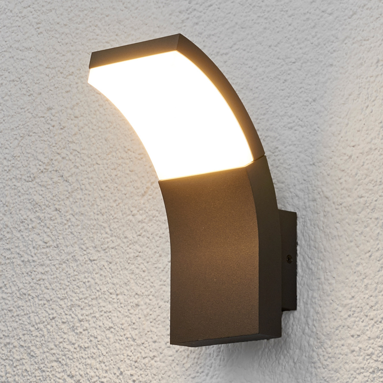 "Lucande" LED lauko sieninis šviestuvas "Timm", 20 cm, antracito spalvos, IP54